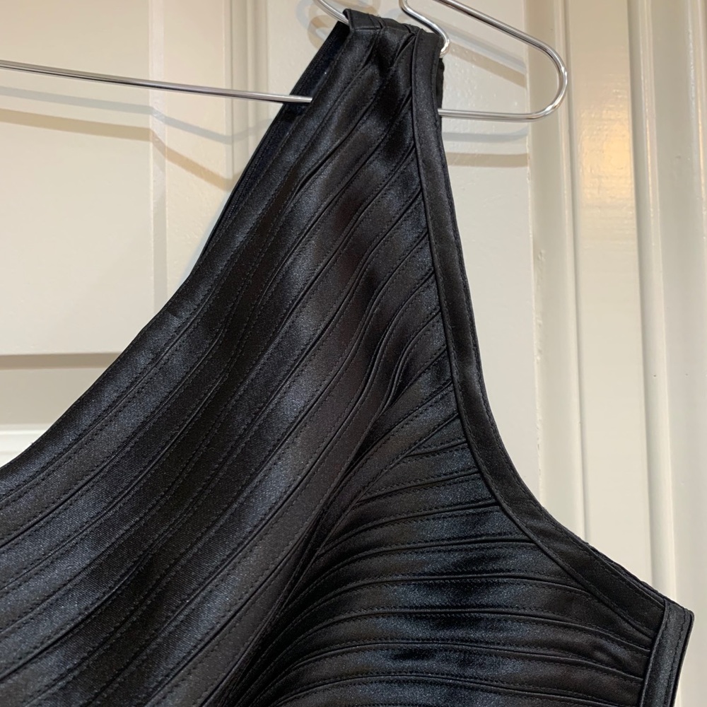 BCBGMaxAzria One-Shoulder Black Mini Dress - Picture 5 of 13